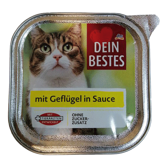 غذای کاسه‌ای گربه دین بستس با طعم گوشت مرغ در سس- Dein Bestes Cat wet food chicken