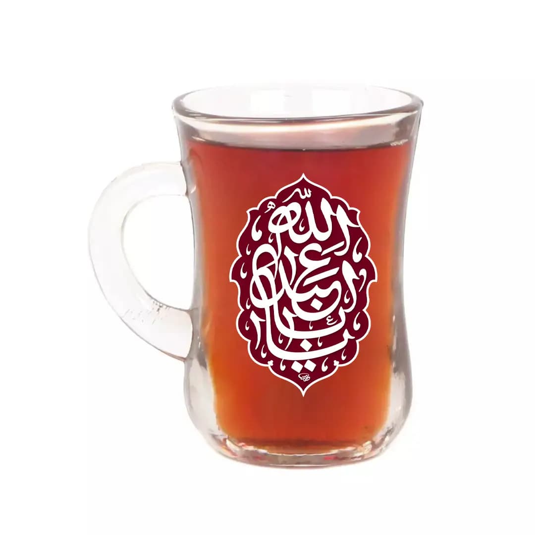 استکان کمر باریک دسته دار یا اباعبدالله ویژه ایام محرم — تصویر ۲