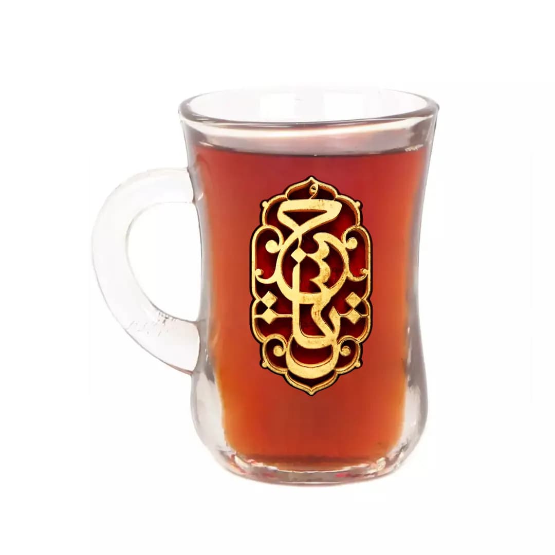 استکان کمر باریک دسته دار یا حسین ویژه ایام محرم