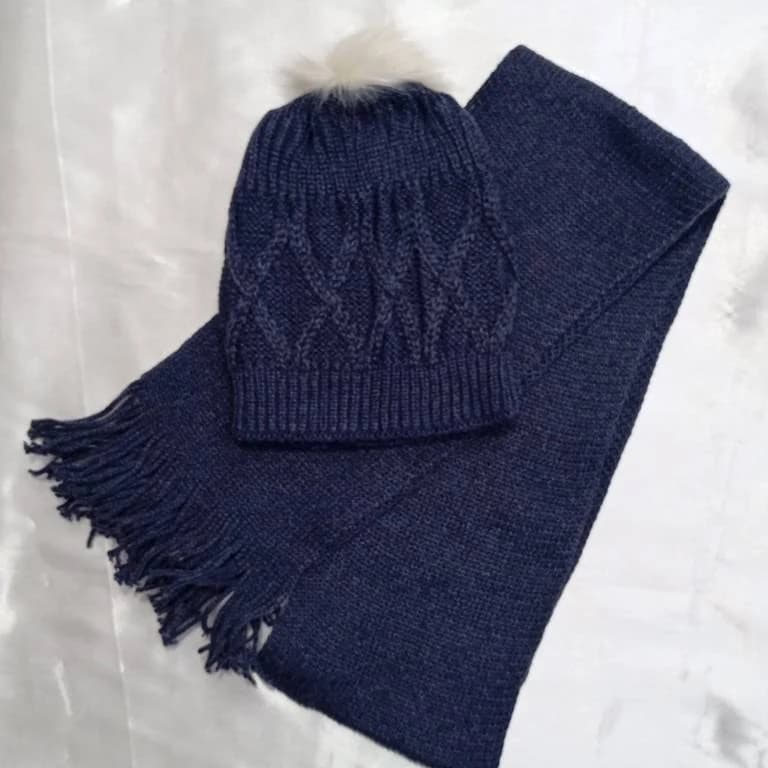 کلاه و شال گردن ساده بافت نوزادی – مناسب فصل سرد سال