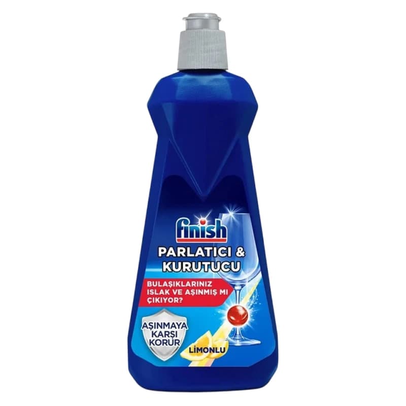 مایع جلادهنده و براق کننده ظرفشویی فینیش با رایحه لیمو Finish RINSE & SHINE AID حجم 400 میل