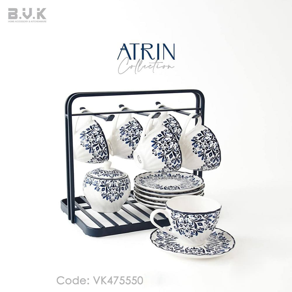 ست فنجان و نعلبکی مدل آترین کد 475550 | برند BVK