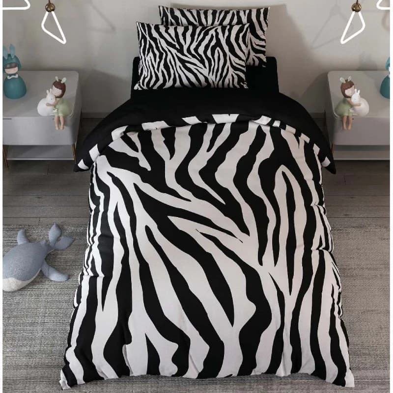 سرویس روتختی نوجوان کارینا مدل Zebra (گورخری) یک نفره 4 تکه کد 1077