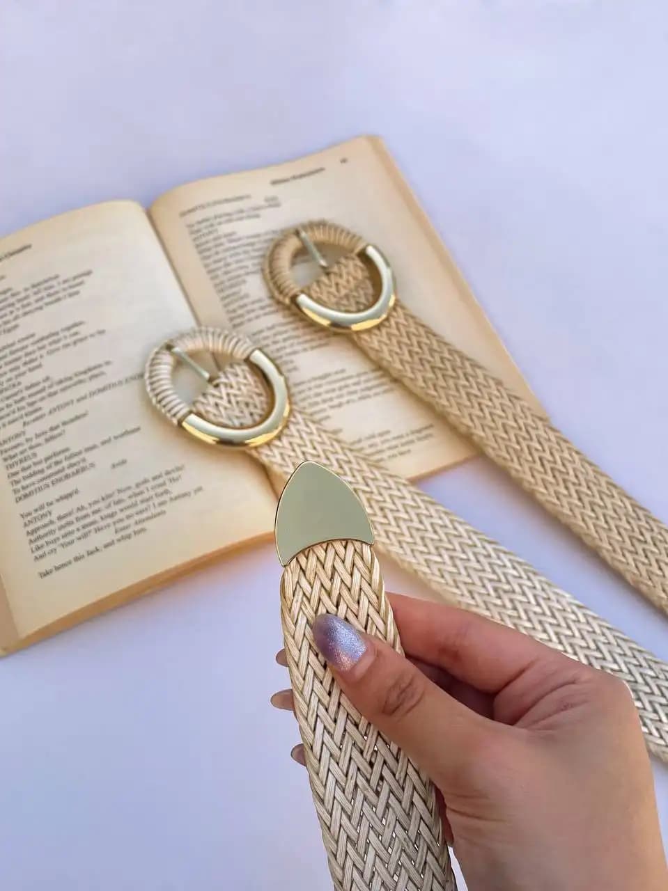 کمربند کنفی ۳/۵ سانتی زنانه مدل سلینا — تصویر ۲