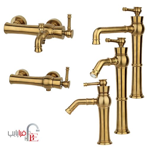 ست شیرآلات راسان مدل الیزه طلامات ا Rassan elize collection Taps