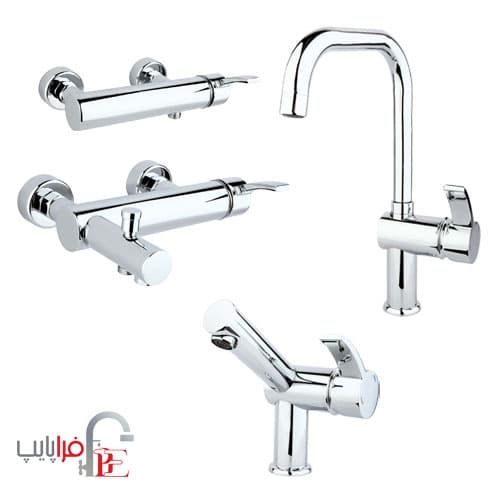 ست شیرآلات راسان مدل تندیس کروم ا Rassan chrome Tandis collection Taps