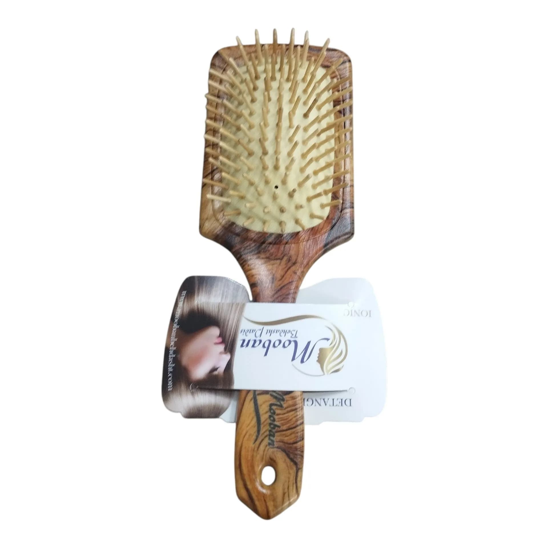 برس مو چوبی موبان مدل 401 سوزن چوبی (مستطیل تیره)