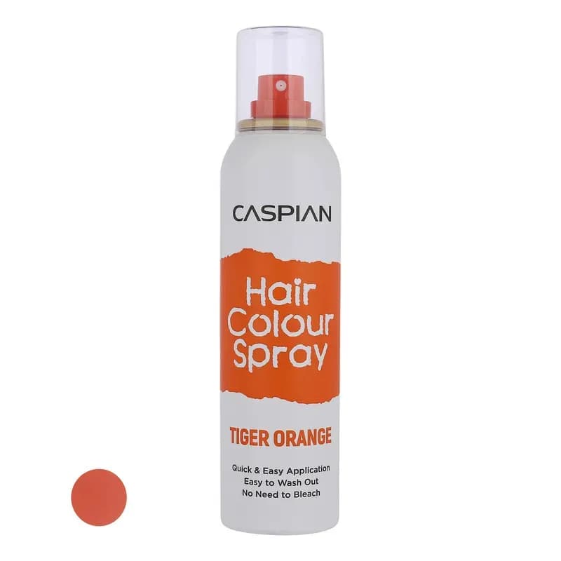 اسپری رنگ مو موقت کاسپین (Caspian) مدل Tiger Orange – حجم ۱۵۰ میلی‌لیتر