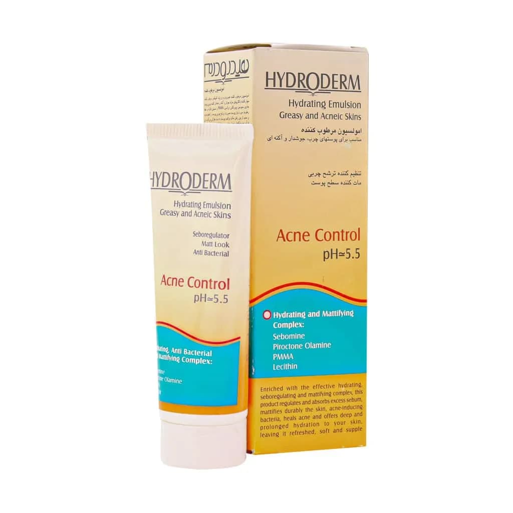 امولسیون مرطوب‌کننده و آنتی‌باکتریال هیدرودرم مدل Acne Control حجم ۴۰ میلی‌لیتر