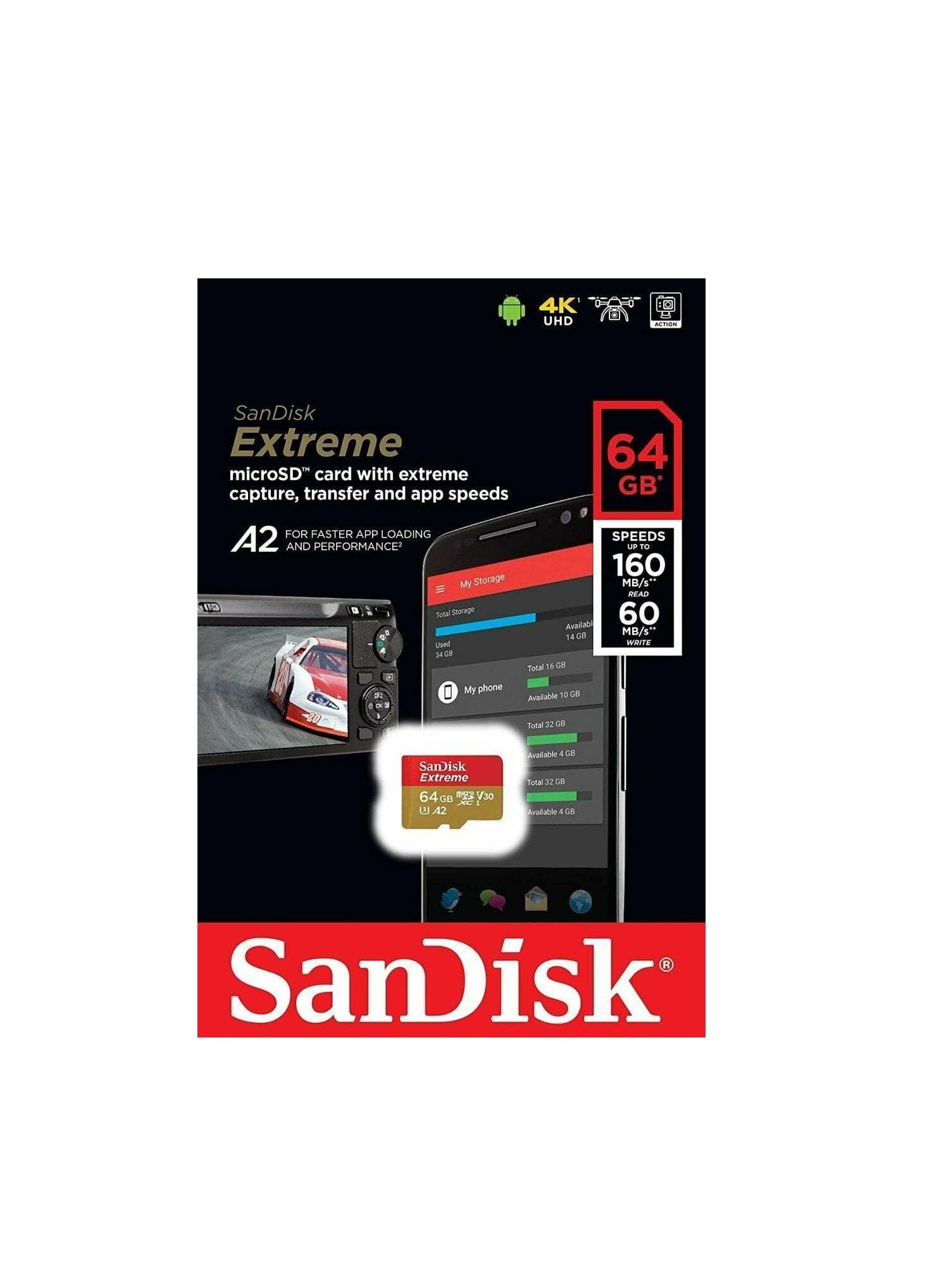مموری کارت میکرو 64 گیگابایت SANDISK مدل EXTREME