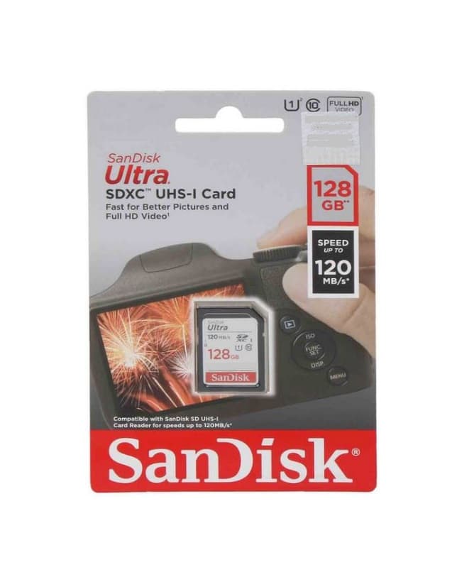 مموری کارت 128 گیگابایت SanDisk مدلUltra UHS-I U1 A1 V10 Class 10