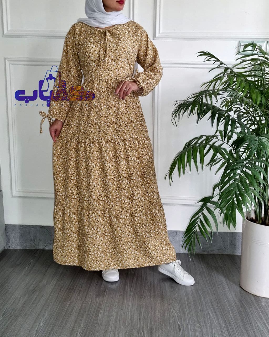 پیراهن ساحلی کرپ پفکی گرم بالا وارداتی _کد2519 — تصویر ۳