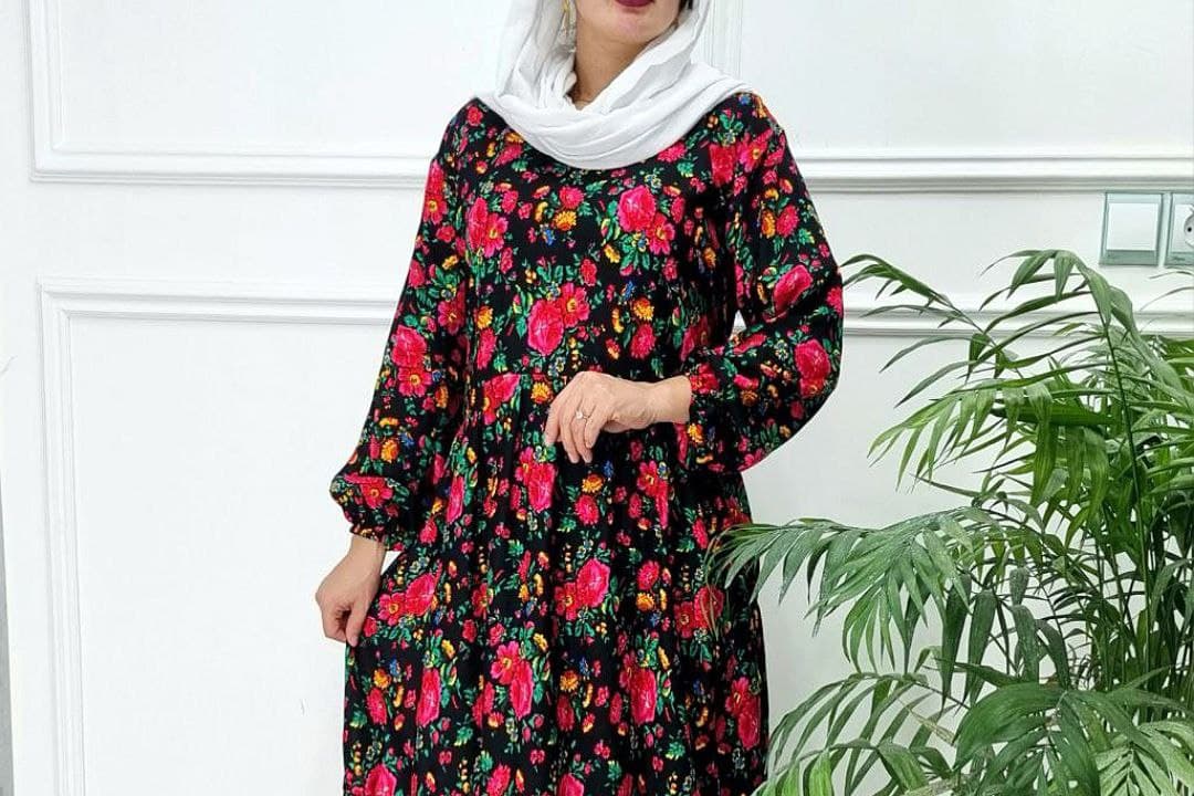 پیراهن ساحلی نخی گلدار خارجی زنانه/کد2514