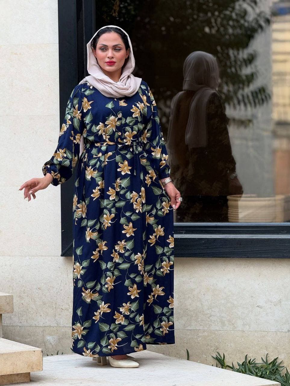 پیراهن ساحلی نخی گلدار باکیفیت وارداتی /کد2510 — تصویر ۶