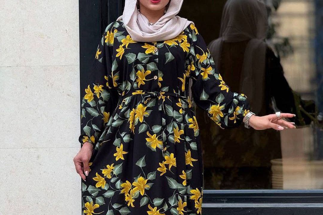 پیراهن ساحلی نخی گلدار باکیفیت وارداتی /کد2509