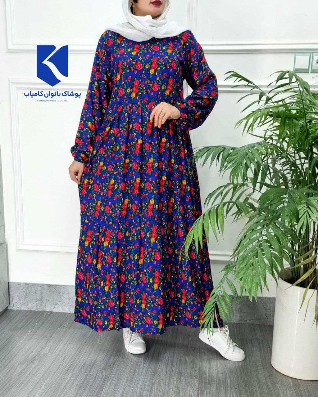 پیراهن ساحلی ماکسی نخی گلدار وارداتی /کد2504 — تصویر ۶