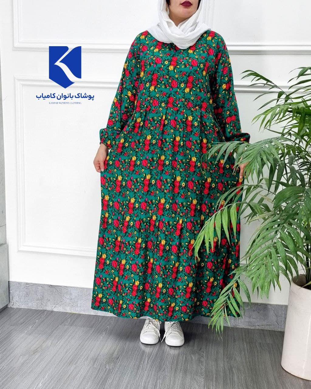 پیراهن ساحلی ماکسی نخی گلدار وارداتی /کد2504 — تصویر ۷