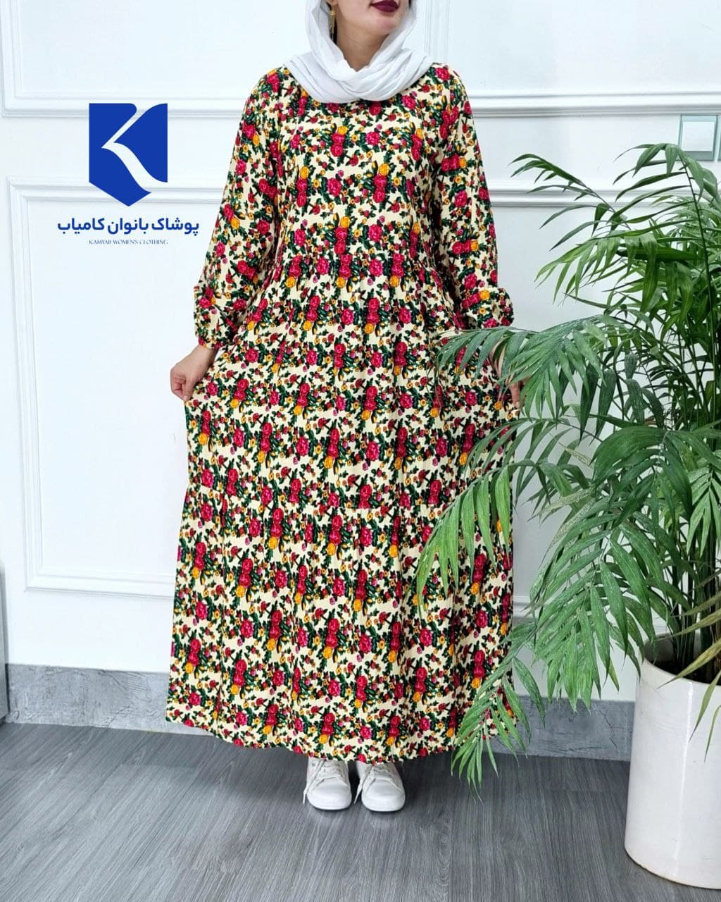 پیراهن ساحلی ماکسی نخی گلدار وارداتی /کد2504 — تصویر ۸