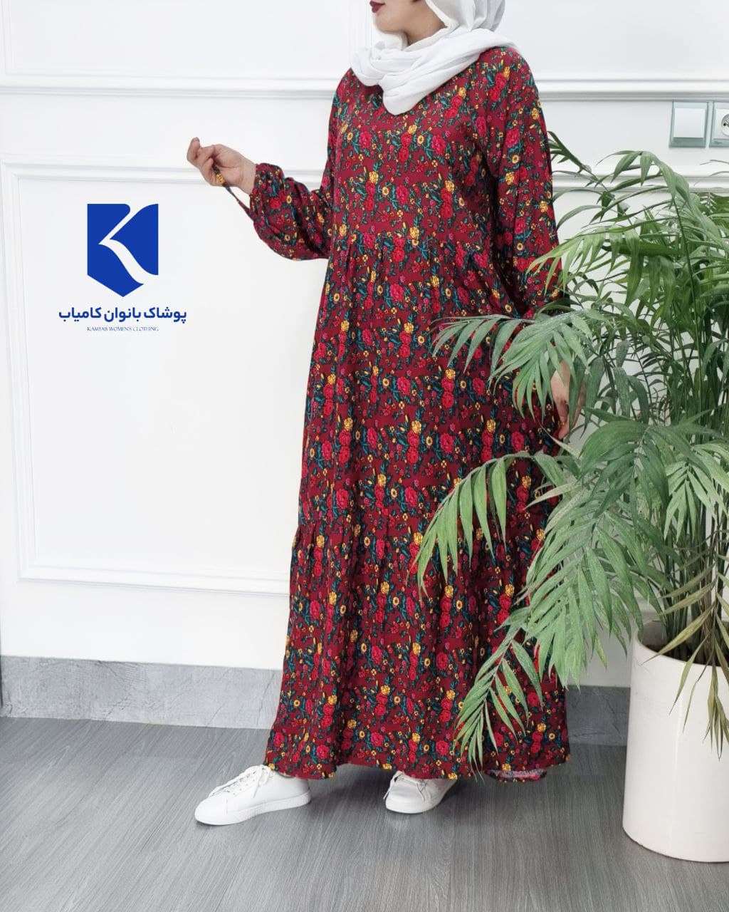 پیراهن ساحلی ماکسی نخی گلدار وارداتی /کد2504 — تصویر ۵