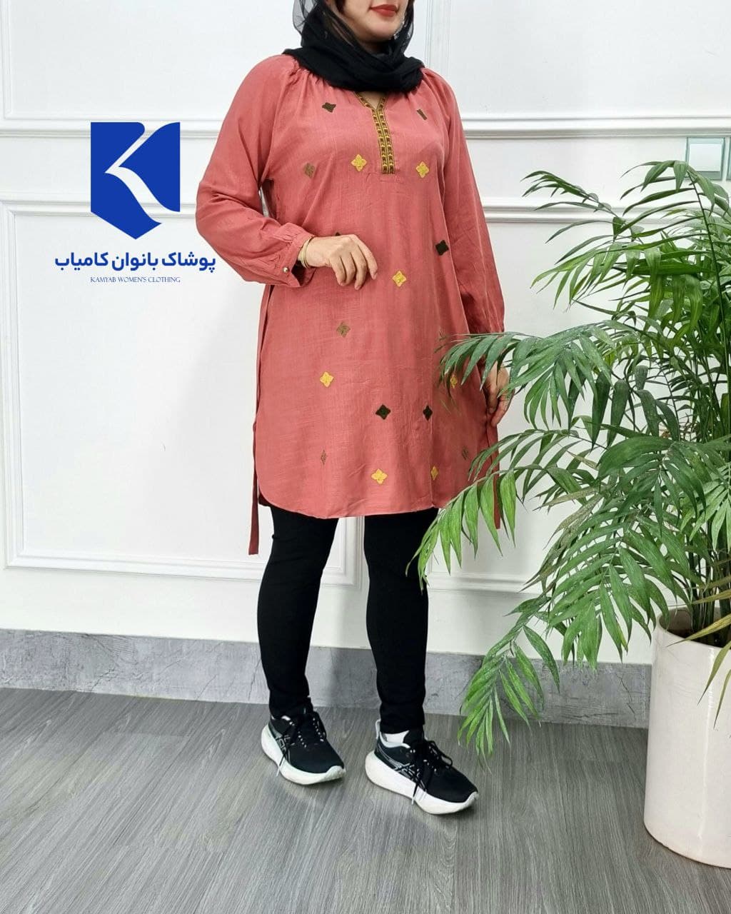 تونیک مانتویی نخی گلدوزی اورجینال وارداتی /کد2502 — تصویر ۵