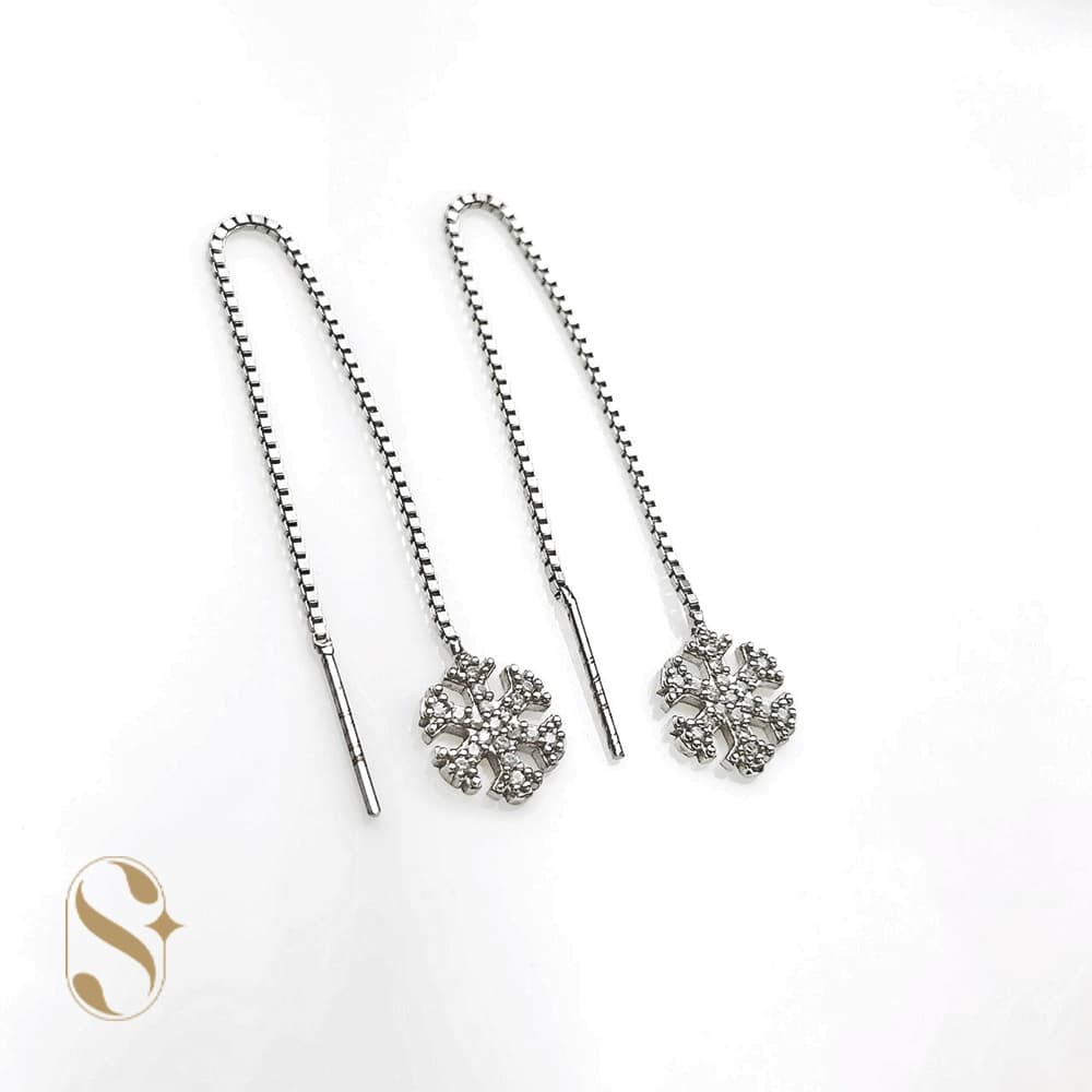 گوشواره نقره زنانه طرح بخیه ای کد SilverSet-G475