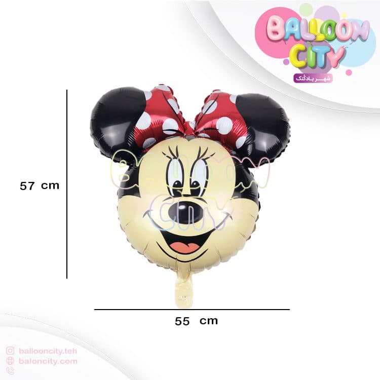 بادکنک فویلی تم تولد شخصیت مینی موس قرمز Mini mouse foil balloon — تصویر ۲