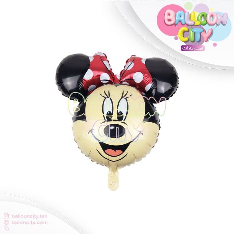 بادکنک فویلی تم تولد شخصیت مینی موس قرمز Mini mouse foil balloon