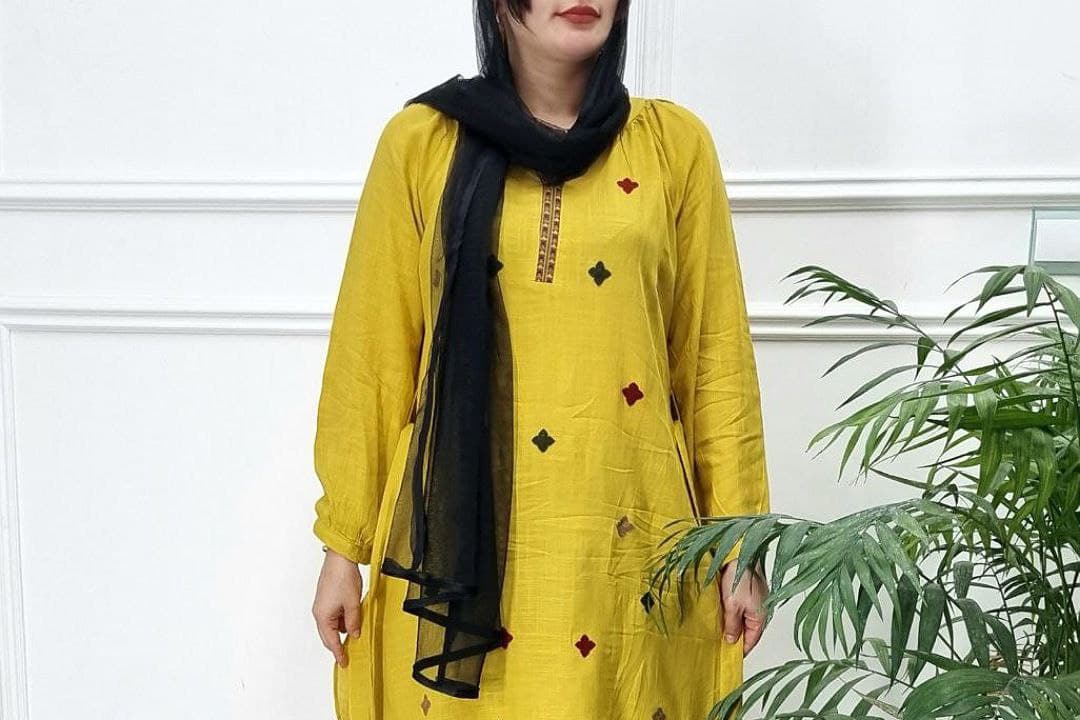 تونیک مانتویی نخی گلدوزی اورجینال وارداتی /کد2496