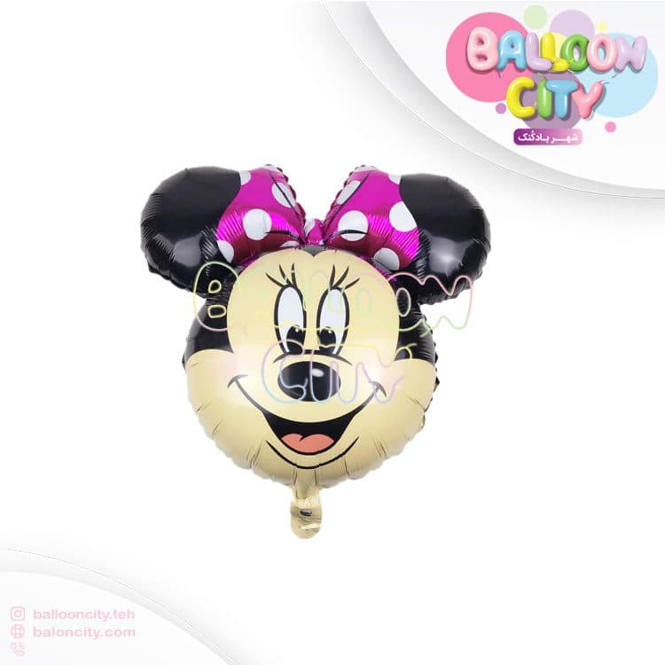 بادکنک فویلی تم تولد شخصیت مینی موس صورتیMini mouse foil balloon