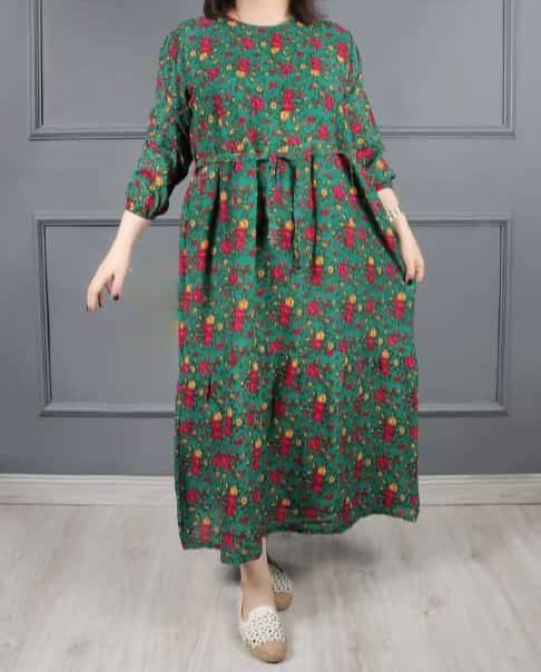 ماکسی ساحلی نخی گلدارخارجی طرح دریا /کد2494 — تصویر ۹