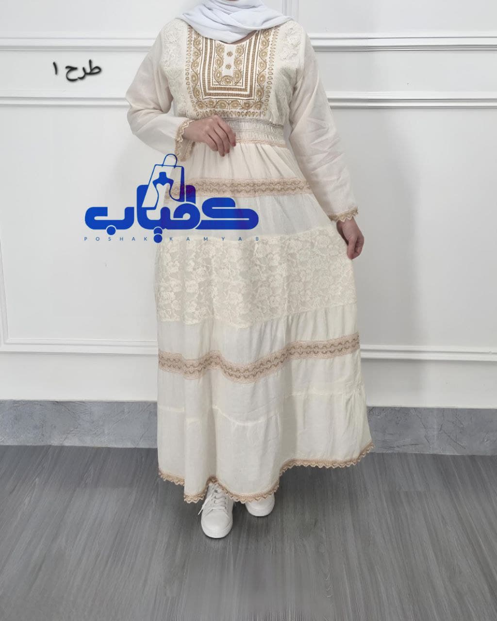 ساحلی ماکسی خامه دوزی وارداتی اصلی/کد2493 — تصویر ۳