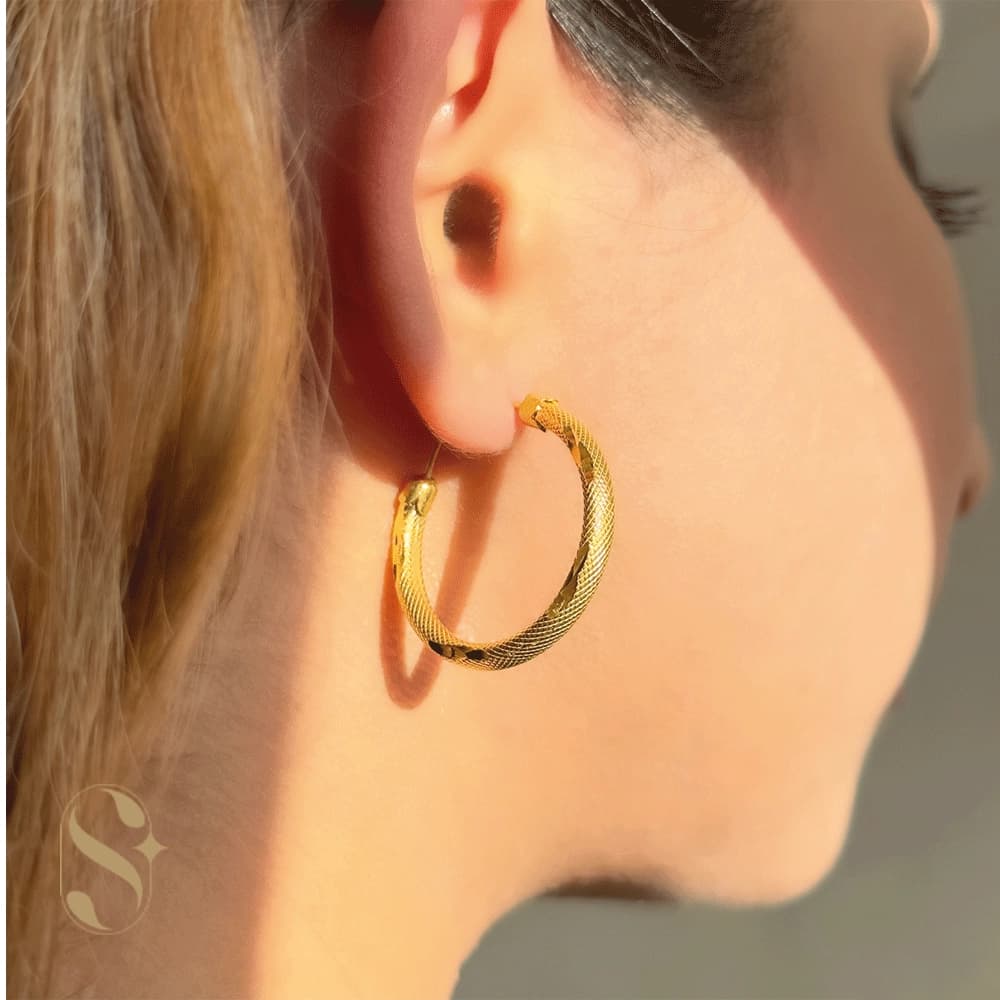 گوشواره نقره زنانه طرح طلا کد SilverSet-G493 — تصویر ۳