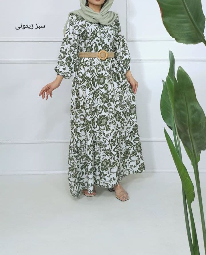 ساحلی ماکسی نخی گلدار طرح فلور/کد2446 — تصویر ۵