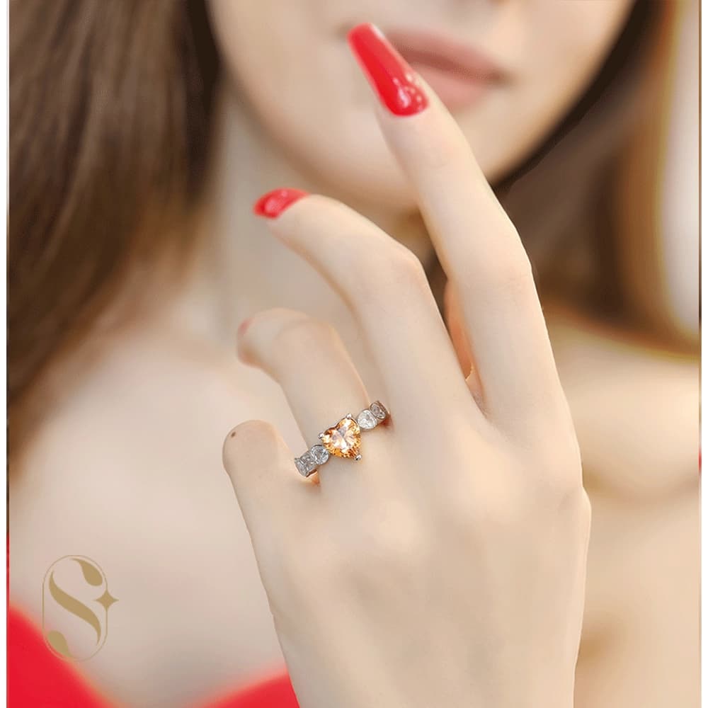 انگشتر نقره زنانه مدل قلب کد SilverSet-R717 — تصویر ۷