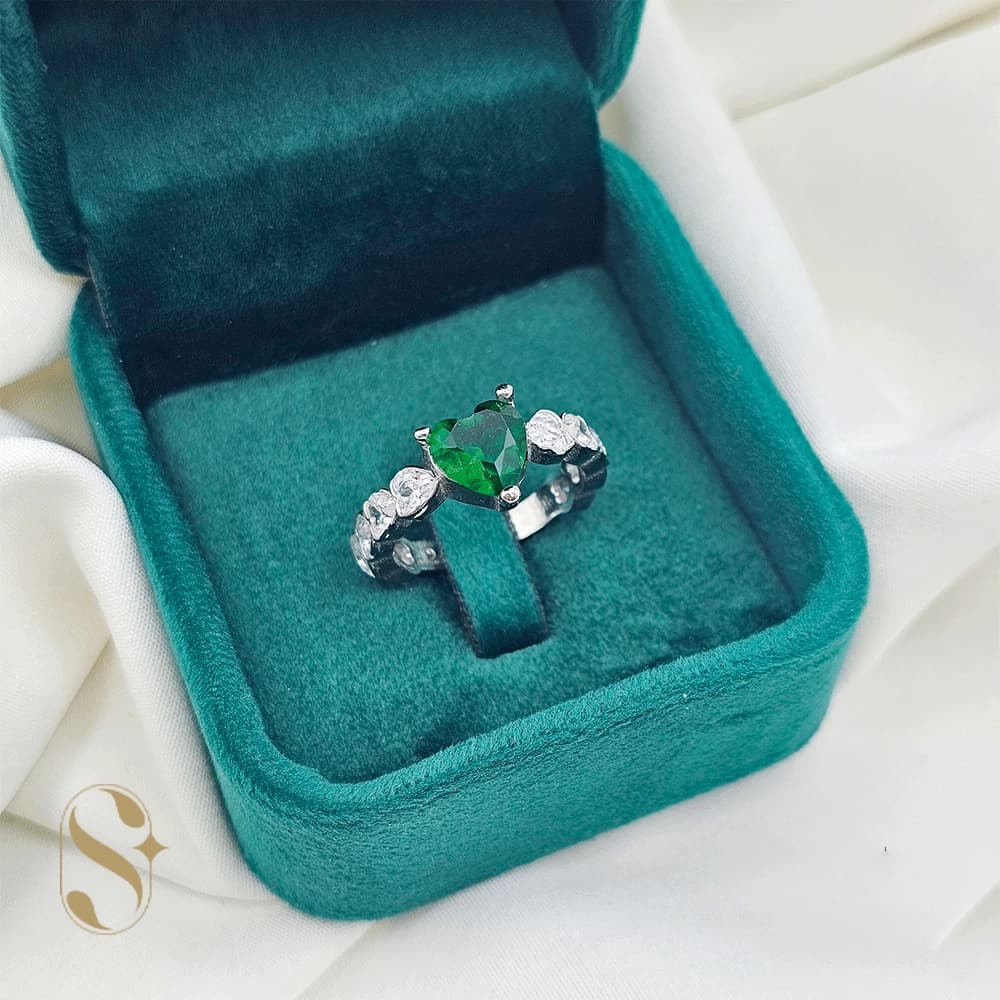 انگشتر نقره زنانه مدل قلب کد SilverSet-R717 — تصویر ۲