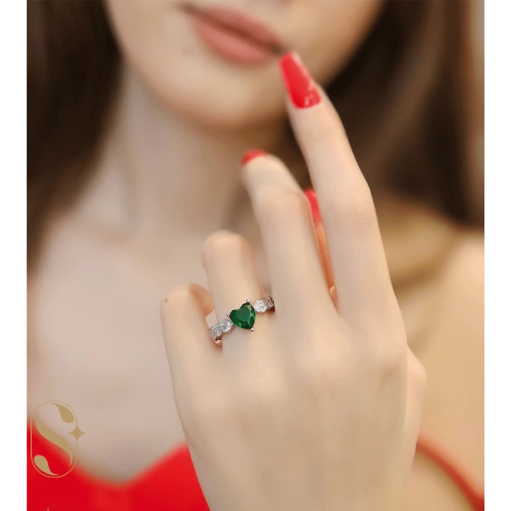 انگشتر نقره زنانه مدل قلب کد SilverSet-R717 — تصویر ۳