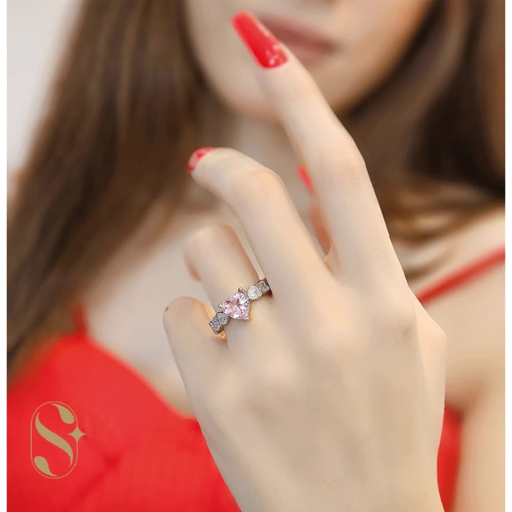 انگشتر نقره زنانه مدل قلب کد SilverSet-R717 — تصویر ۵