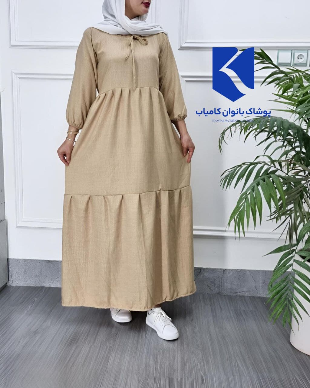 پیراهن ساحلی نخی صوفیا طرح فلوار/کد2428 — تصویر ۶