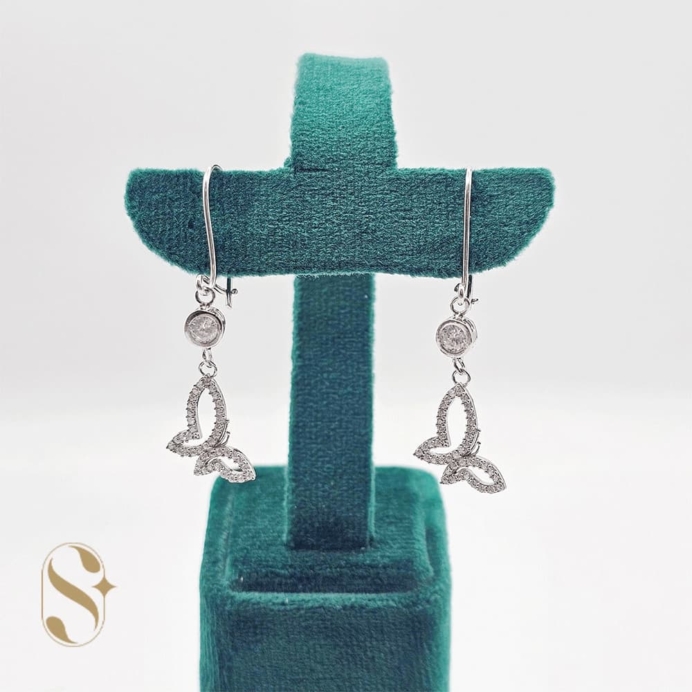 گوشواره نقره زنانه طرح پروانه کد SilverSet-G567