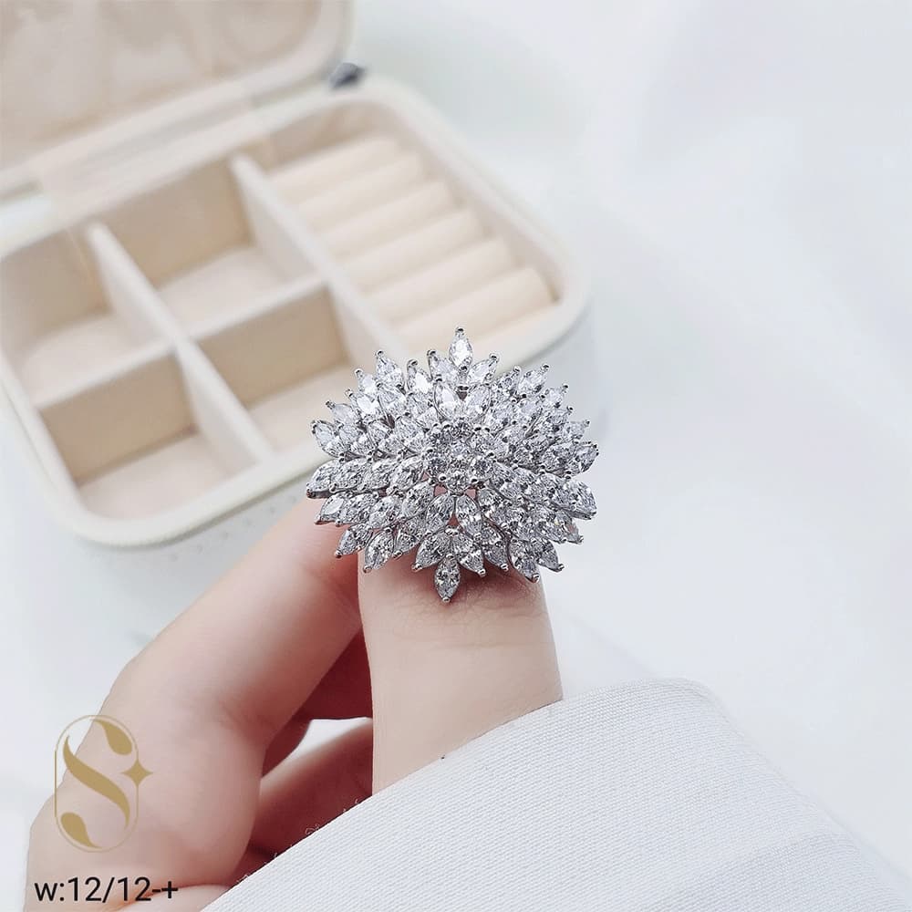 انگشتر نقره زنانه مدل سلطنتی کد SilverSet-R702 — تصویر ۳