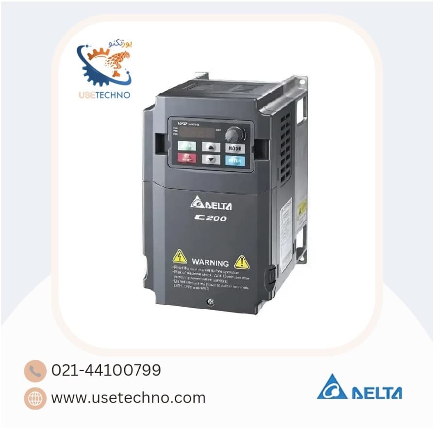 اینورتر دلتا تکفاز 1.5 کیلووات با توان 2 اسب مدل VFD015CB21A-20