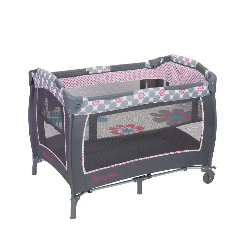 تخت و پارک نوزاد بیبی ترند Baby Trend مدل Daisy Dots — تصویر ۳
