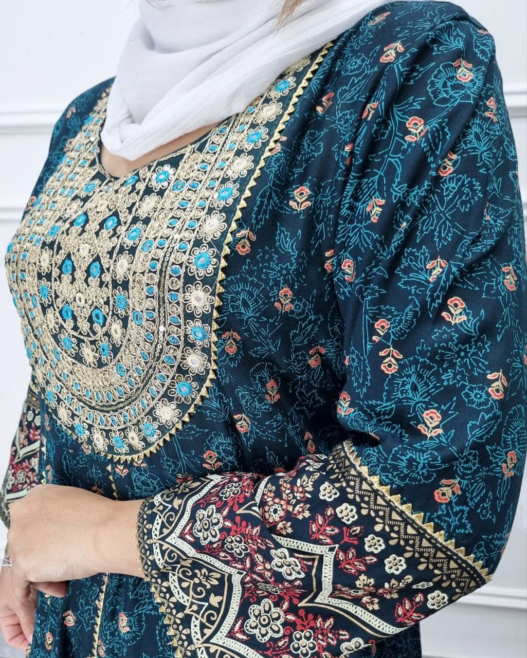 پبراهن ساحلی سوزندوزی کورتی وارداتی(اصلی)/کد2358 — تصویر ۷