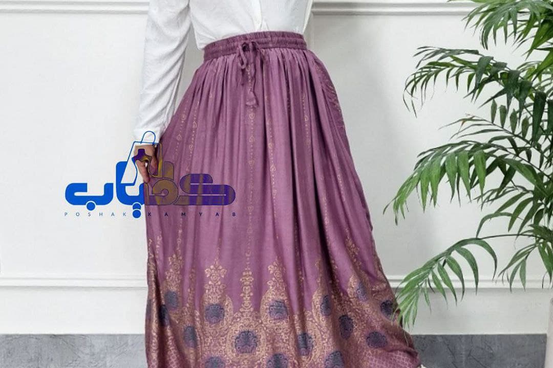 دامن سوپرنخ طلاکوب وارداتی هندی/کد2354