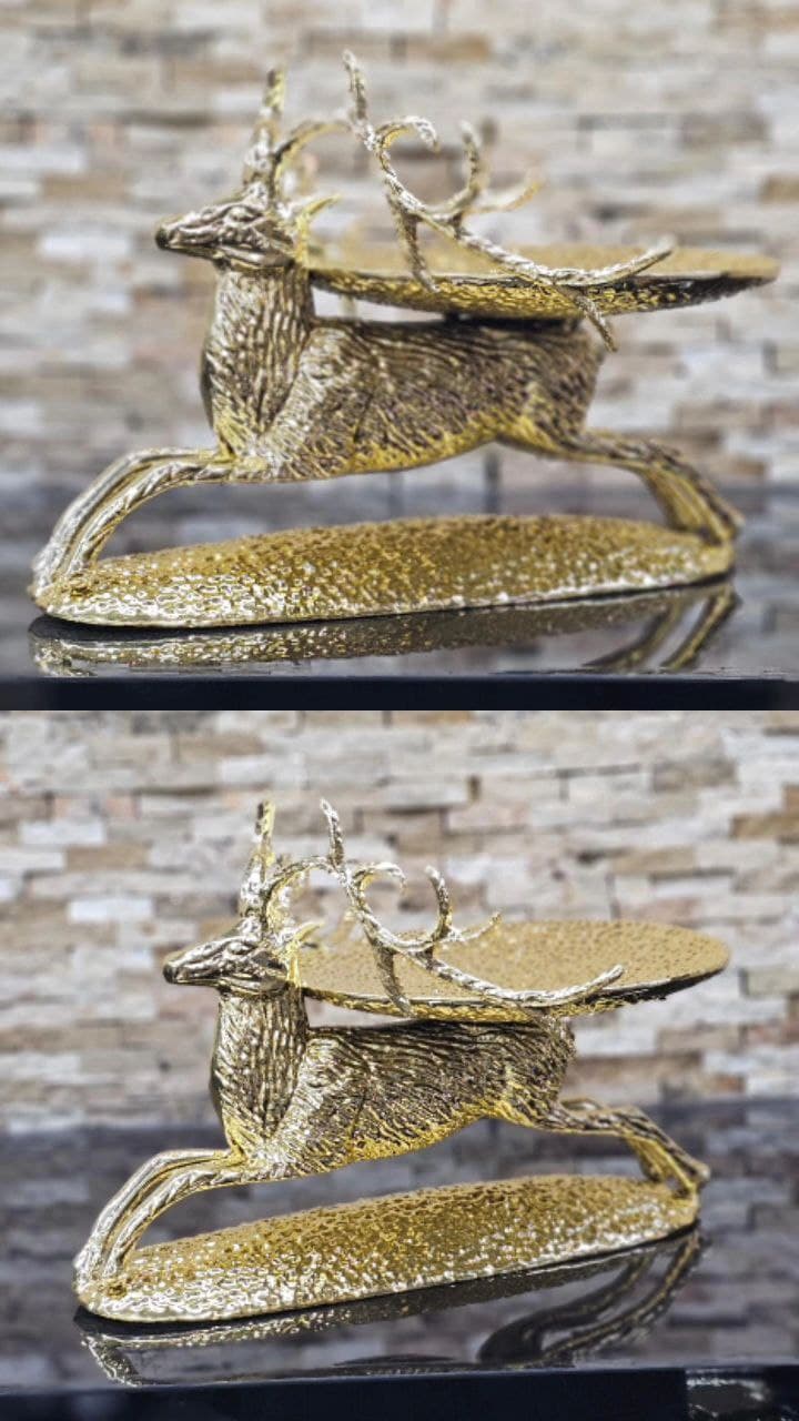 شیرینی خوری گوزن آلومینیومی طلایی