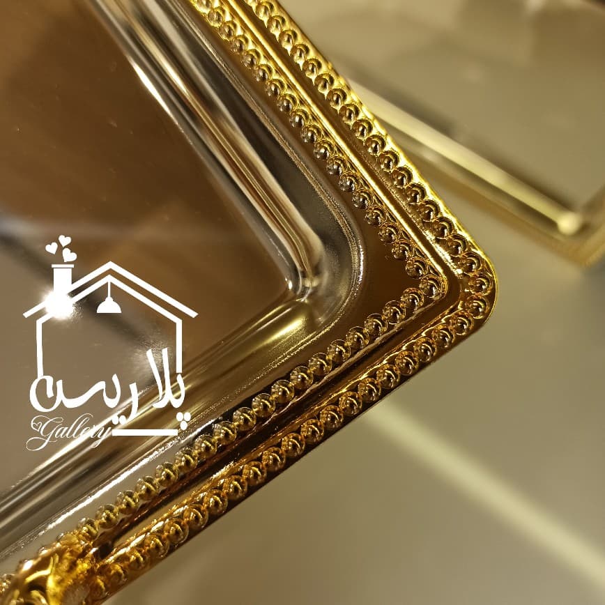 سینی استیل برند ZEW HOME طلایی 46363 — تصویر ۴