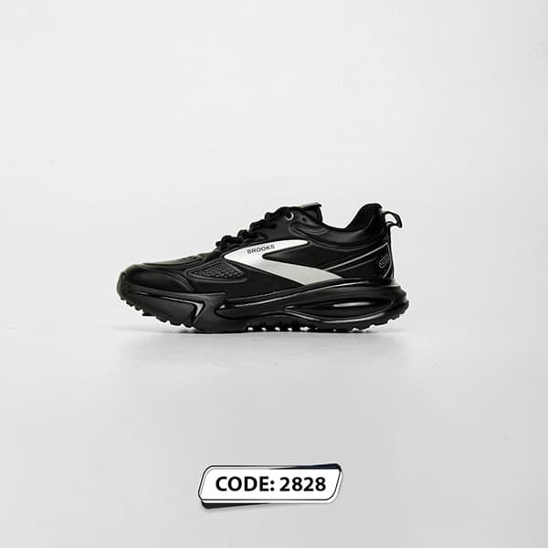 کتونی مشکی خط سیلور بندی زیر مشکی ژله ای کد(2828)BROOKS — تصویر ۳