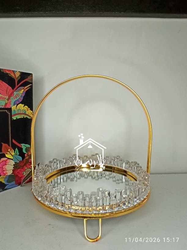 شیرینی خوری کریستال گرد برند ZENO 42376 — تصویر ۴