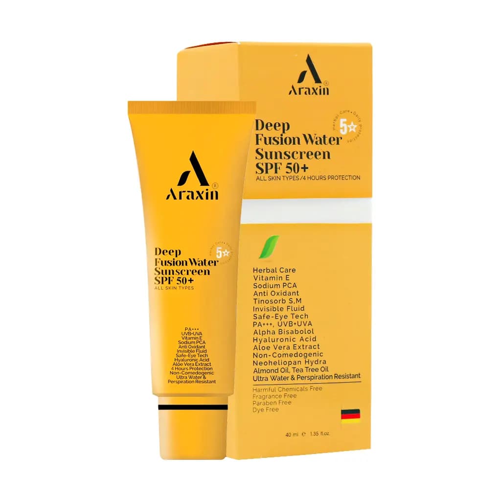 کرم ضد آفتاب فیوژن واتر SPF50 آراکسین 40 میلی لیتر — تصویر ۲