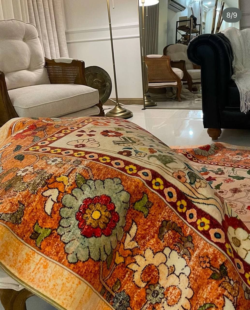 فرش سنتی طرح 900403 آجری 1000 شانه — تصویر ۷